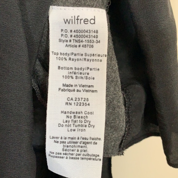 WILFRED ARITZIA BLACK GREY SIDE SLIT WOMEN TOPS SIZE M - Picture 6 of 6